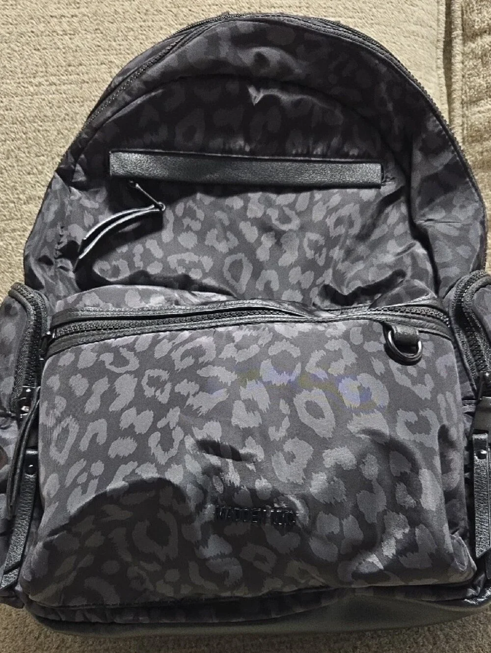 Nwt Madden NYC Leopard-Print Black Backpack
